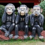 Drei Affen halten sich Ohren, Augen und Mund zu